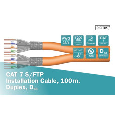 Digitus Cat.7 S/FTP duplex installatiekabel 100 m.