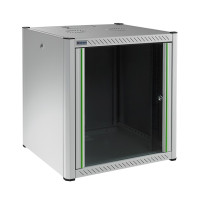 Mirsan 19 inch wandpatchkast 16U extra diep met uitneembare zijpanelen lichtgrijs